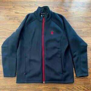 Spyder Black Full-Zip Fleece Jacket with Red Accents XXL